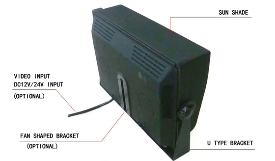 10.1 اینچ مانیتور VGA خودرو 1024X600IPS صفحه نمایش CCTV با ورودی VGA و AV برای کامپیوتر MDVR / PC